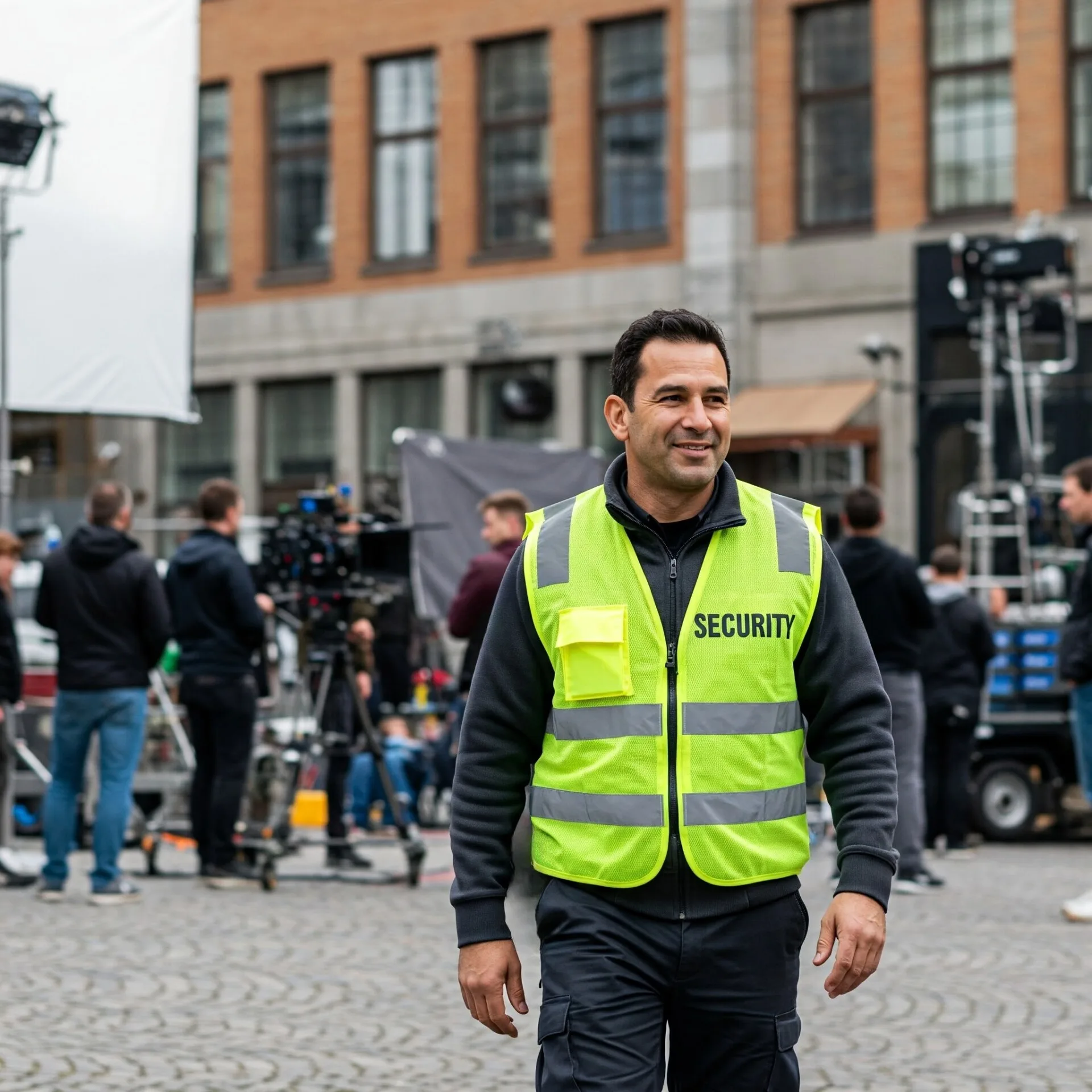 En Sparta Security anställd i Stockholm Brandvakt vid offentliga evenemang och filmproduktioner i Malmö